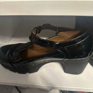 Black Patent Leather Mary Jane heels